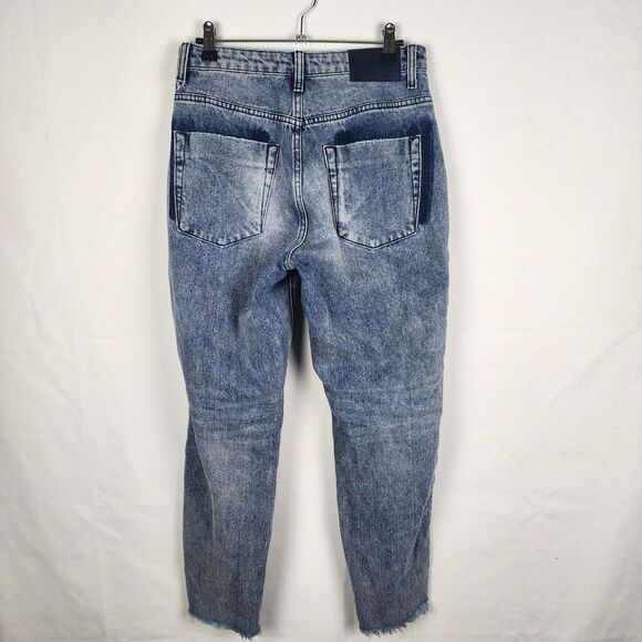 ONE x ONE TEASPOON Tuxedo Red Stripe Hight Waist Distressed Womens 27 Jeans - Picture 3 of 7